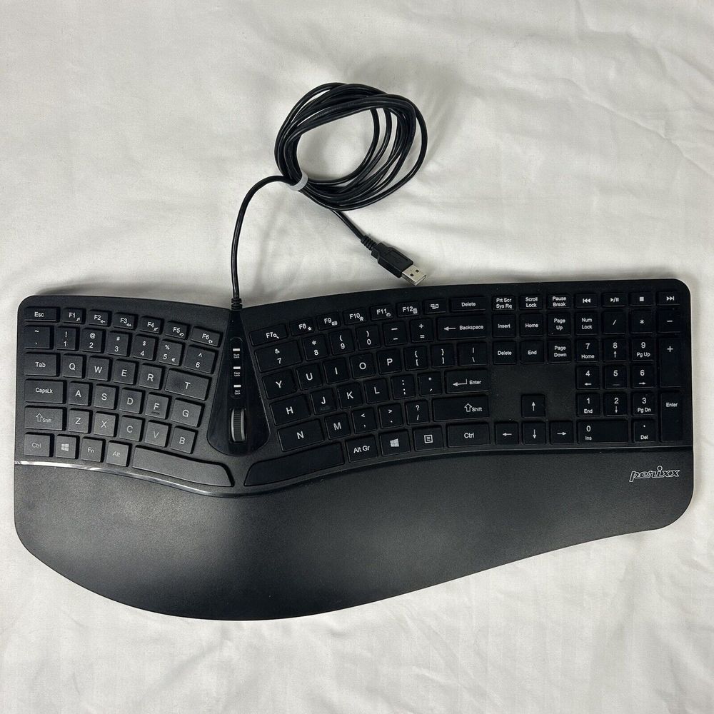 Perixx Periduo-505 Wired USB Ergonomic Split Keyboard Tested an Works‎ *read